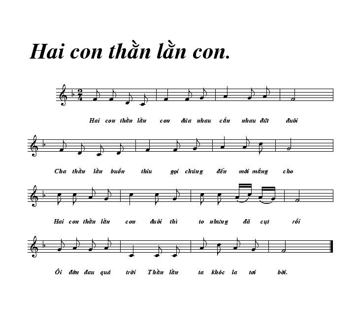 Sheet nhạc Hai Con Thằn Lằn Con